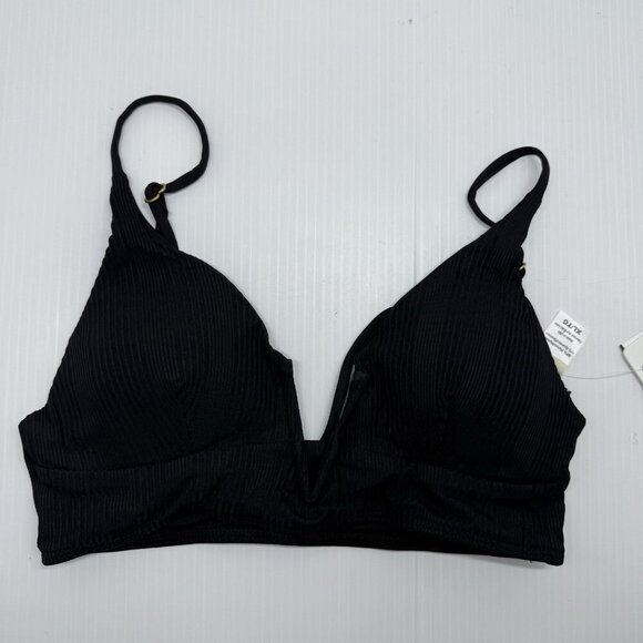 L Space Bikini Top Ribbed Sexy Vixen Pool Beach Black Siren V-Wire Front Size XL - Picture 10 of 10